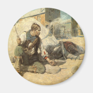 Vintage Western Cowboys, Hopalong by NC Wyeth Magnet
