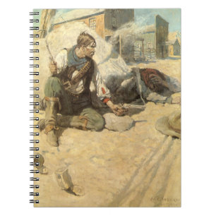 Vintage Western Cowboys, Hopalong by NC Wyeth Spiral Notebook