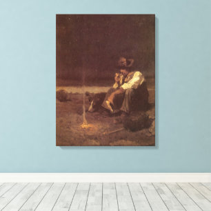 Vintage Western Cowboys, Plains Herder by NC Wyeth Canvas Print