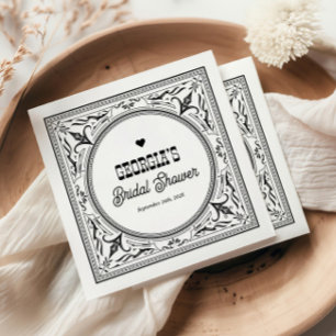 Vintage Western Cowgirl Chic Rustic Bridal Shower Napkin
