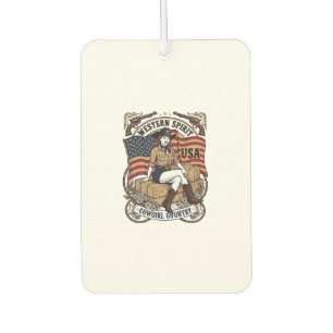 Vintage Western Cowgirl Patriotic Shirt Design_1 Car Air Freshener