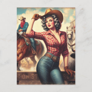 Vintage Western Cowgirl Postcard
