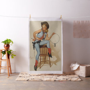 Vintage Western Cowgirl Sheriff Jail Keys-Lg Print Fabric