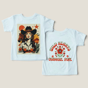 Vintage Western Cowgirl Sunset Illustration