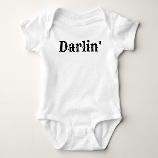 Vintage Western Darlin' Girl Baby Bodysuit (Front)