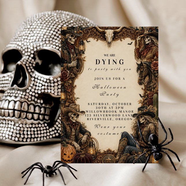Vintage Western Halloween Party Invitation (Creator Uploaded)