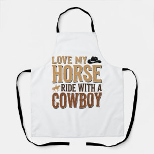 Vintage Western Horse and Cowboy Quote Shirt Desig Apron