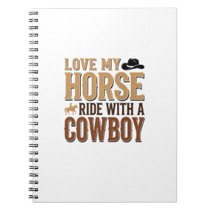Vintage Western Horse and Cowboy Quote Shirt Desig Notebook