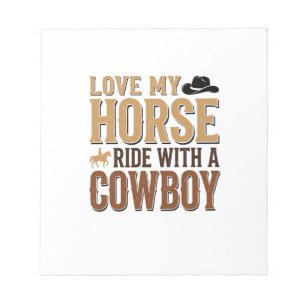 Vintage Western Horse and Cowboy Quote Shirt Desig Notepad