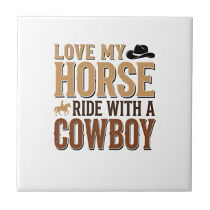 Vintage Western Horse and Cowboy Quote Shirt Desig Tile