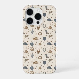Vintage Western Icons Pattern iPhone 16 Pro Case