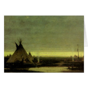 Vintage Western, Indian Camp at Dawn by Tavernier