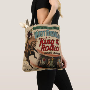 Vintage Western King of The Rodeo Bronc Rider Tote Bag