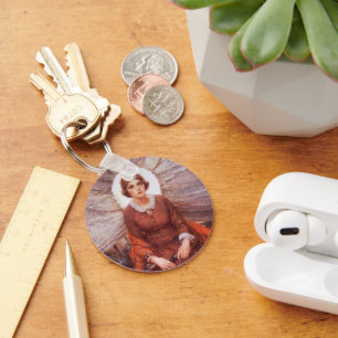 Vintage Western, Madonna of the Prairie by Koerner Key Ring