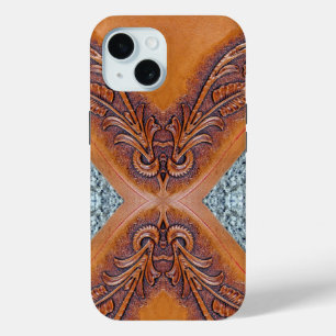 vintage western mediaeval renaissance leather iPhone 15 case