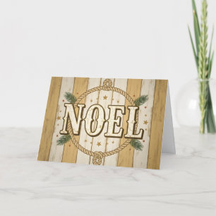 Vintage Western Noel Christmas Holiday Card