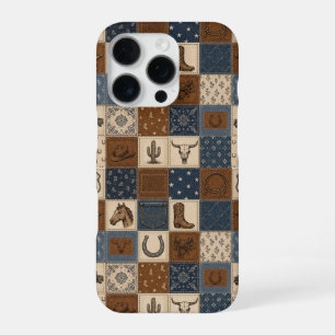 Vintage Western Patchwork Quilt Pattern iPhone 16 Pro Case