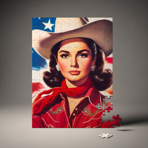 Vintage Western Pin-up Jigsaw Puzzle