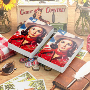 Vintage Western Pin-up Playing Cards