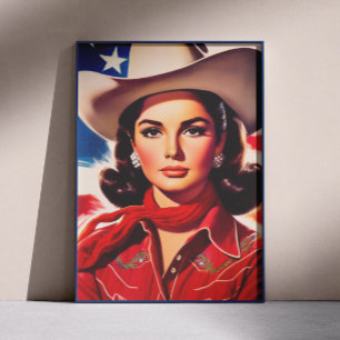 Vintage Western Pin-up Poster