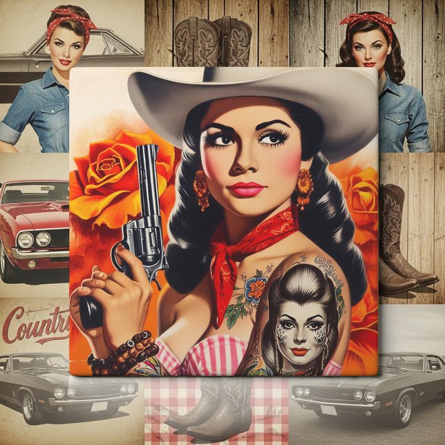 Vintage Western Pin-up Tile (Creator Uploaded)