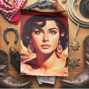 Vintage Western Pin-up Tissue Paper