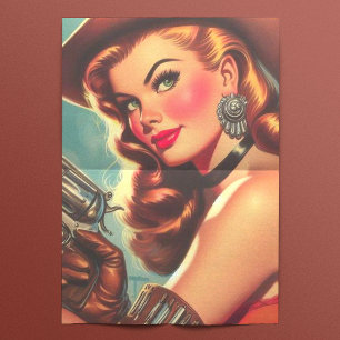 Vintage Western Pin-up Tissue Paper