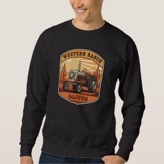 Vintage Western Ranch Tractor Desert Sunset Sweatshirt