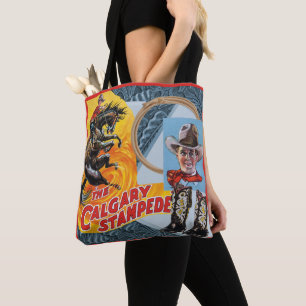 Vintage Western Rodeo Calgary Collage Ptint Tote Bag