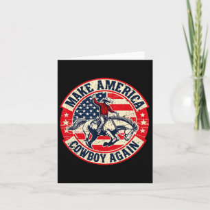 Vintage Western Rodeo Usa Flag Makes America A Cow Card