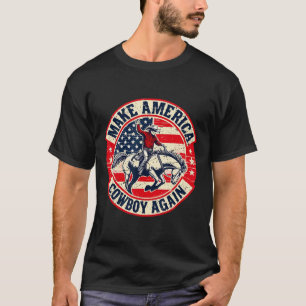 Vintage Western Rodeo Usa Flag Makes America A Cow T-Shirt