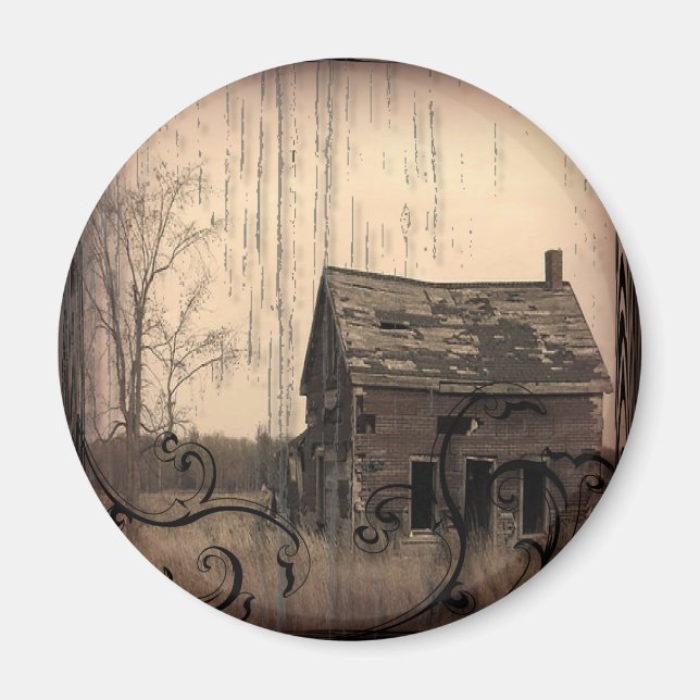 Vintage Western Rustic farm barn Country Wedding Magnet (Front)