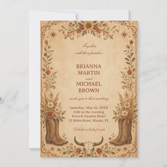 Vintage Western Rustic Invitation (Front)