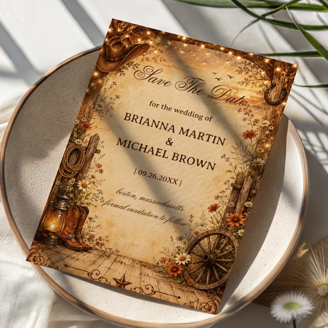 Vintage Western Rustic Save The Date (Creator Uploaded)