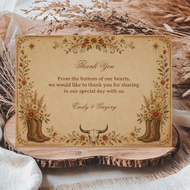 Vintage Western Rustic Thank You Card (Creator Uploaded)