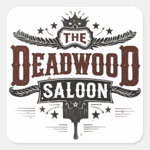 Vintage Western Saloon Square Sticker