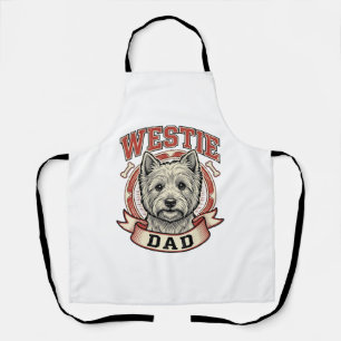 Vintage Westie Dad Dog Lover Shirt Design_1 Apron