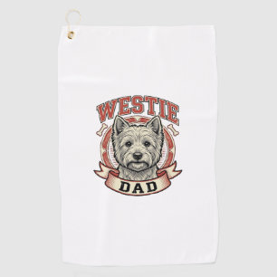 Vintage Westie Dad Dog Lover Shirt Design_1 Golf Towel