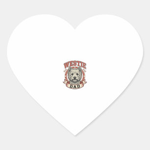 Vintage Westie Dad Dog Lover Shirt Design_1 Heart Sticker