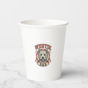 Vintage Westie Dad Dog Lover Shirt Design_1 Paper Cups