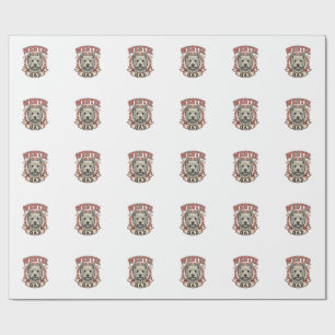 Vintage Westie Dad Dog Lover Shirt Design_1 Wrapping Paper