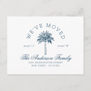 Vintage We've Moved Change of Address Beach Palm  Postcard