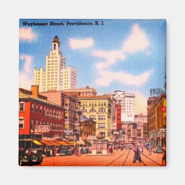 Vintage Weybosset Street, Providence, RI Magnet (Front)