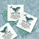 vintage whale baby baby shower enclosure card<br><div class="desc">vintage whale baby baby shower books for baby. with very cute whale and bubbles on the back</div>