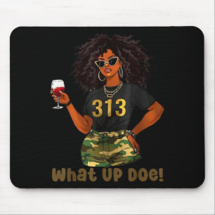 Vintage What Up Doe 313 Detroit City Michigan Camo Mouse Pad