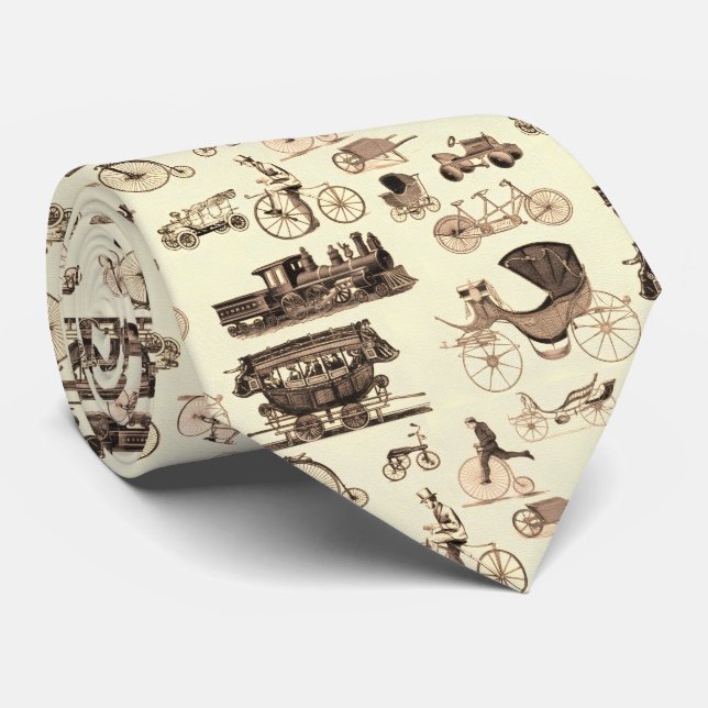 Vintage Wheels Tie (Rolled)