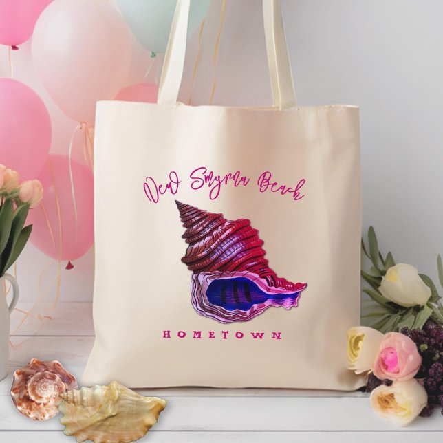 Vintage Whelk Seashell Custom Text Tote Bag (Creator Uploaded)