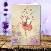 Vintage Whimsical Balancing Frog Belated Birthday