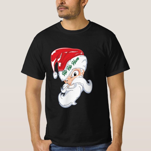 Vintage Whimsical Christmas  Ho Ho Ho Santa T-Shirt (Front)