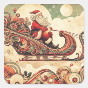 vintage/whimsical/santa/Christmas Square Sticker